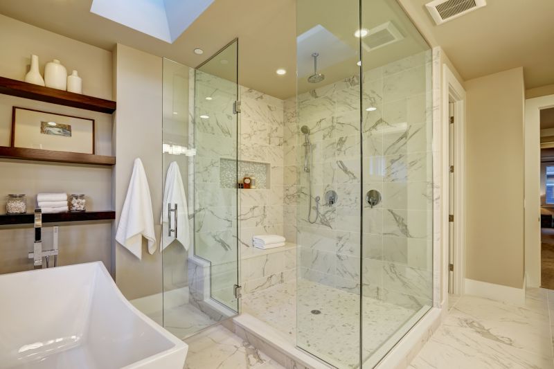 Compact Shower with Built-in Shelves